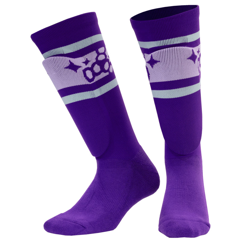 Sock Shinguards - Barbie Patin Signature Edition in Purple Stripe