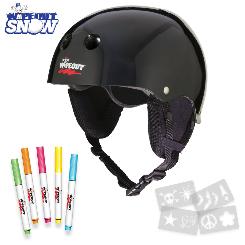 Wipeout™ Dry Erase Snow Helmet in Black